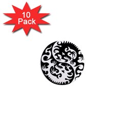 Ying Yang Tattoo 1  Mini Magnet (10 Pack)  by BangZart