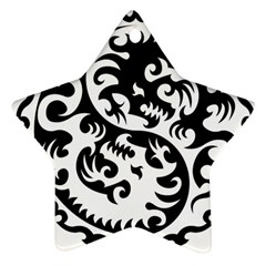 Ying Yang Tattoo Star Ornament (two Sides) by BangZart