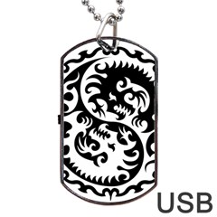 Ying Yang Tattoo Dog Tag Usb Flash (two Sides) by BangZart