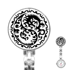 Ying Yang Tattoo Stainless Steel Nurses Watch