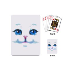 Cute White Cat Blue Eyes Face Playing Cards (mini)  by BangZart