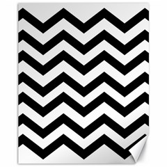 Black And White Chevron Canvas 11  X 14   by BangZart