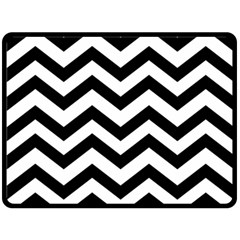 Black And White Chevron Double Sided Fleece Blanket (large) 