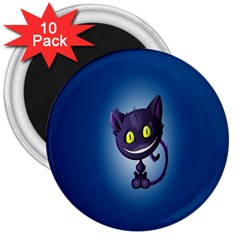 Funny Cute Cat 3  Magnets (10 Pack) 