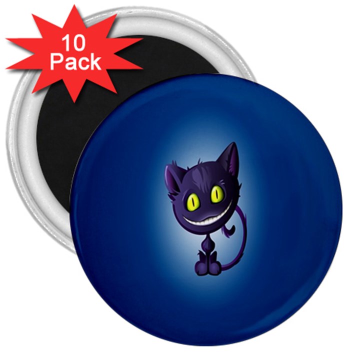 Funny cute cat 3  Magnets (10 pack) 