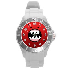 Funny Angry Round Plastic Sport Watch (l) by BangZart