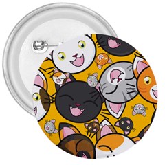 Cats Cute Kitty Kitties Kitten 3  Buttons by BangZart