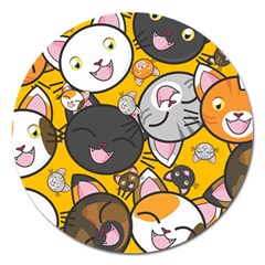 Cats Cute Kitty Kitties Kitten Magnet 5  (round) by BangZart