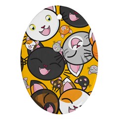 Cats Cute Kitty Kitties Kitten Oval Ornament (two Sides) by BangZart