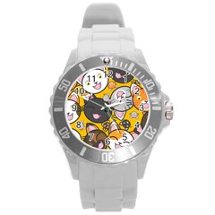 Cats Cute Kitty Kitties Kitten Round Plastic Sport Watch (l) by BangZart