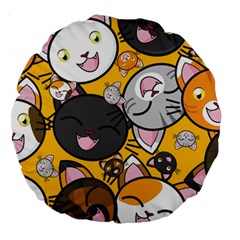 Cats Cute Kitty Kitties Kitten Large 18  Premium Round Cushions