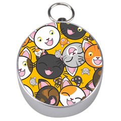 Cats Cute Kitty Kitties Kitten Silver Compasses by BangZart