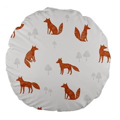 Fox Animal Wild Pattern Large 18  Premium Flano Round Cushions