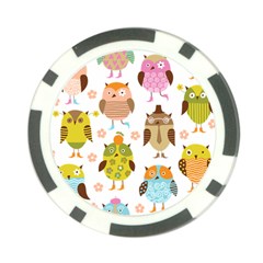 Cute Owls Pattern Poker Chip Card Guard by BangZart