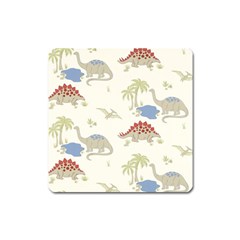 Dinosaur Art Pattern Square Magnet by BangZart