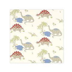 Dinosaur Art Pattern Small Satin Scarf (square)