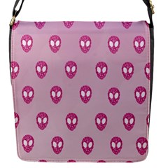 Alien Pattern Pink Flap Messenger Bag (s)