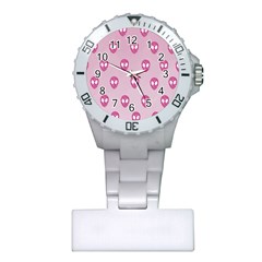 Alien Pattern Pink Plastic Nurses Watch