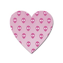 Alien Pattern Pink Heart Magnet by BangZart