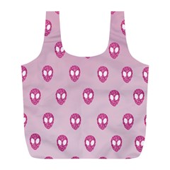 Alien Pattern Pink Full Print Recycle Bags (l) 