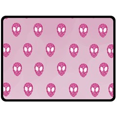 Alien Pattern Pink Fleece Blanket (large)  by BangZart