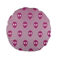 Alien Pattern Pink Standard 15  Premium Round Cushions
