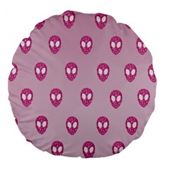 Alien Pattern Pink Large 18  Premium Flano Round Cushions