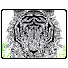 Tiger Head Double Sided Fleece Blanket (large) 