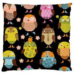Cute Owls Pattern Large Cushion Case (two Sides) by BangZart