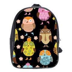 Cute Owls Pattern School Bags (xl) 