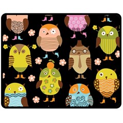 Cute Owls Pattern Double Sided Fleece Blanket (medium) 