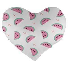 Watermelon Wallpapers  Creative Illustration And Patterns Large 19  Premium Flano Heart Shape Cushions