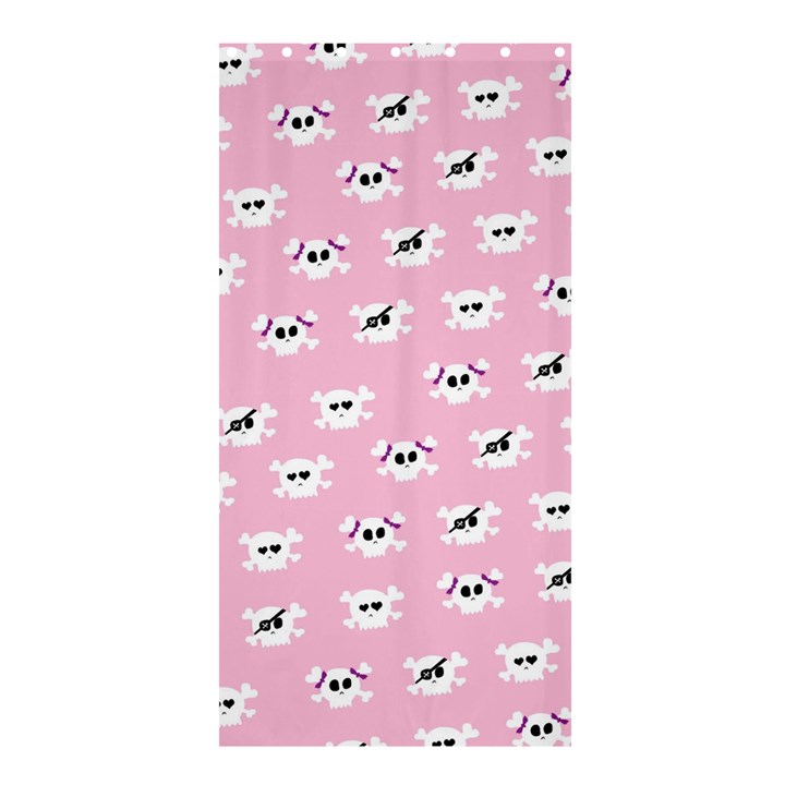 Girly Girlie Punk Skull Shower Curtain 36  x 72  (Stall) 