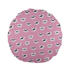 Girly Girlie Punk Skull Standard 15  Premium Round Cushions