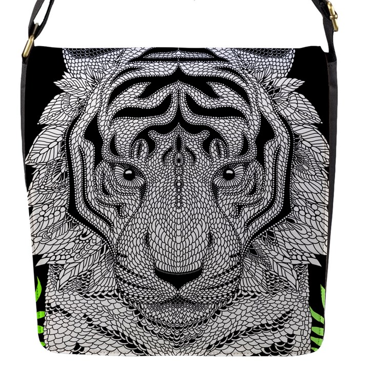 Tiger Head Flap Messenger Bag (S)