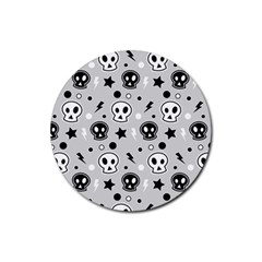 Skull Pattern Rubber Coaster (round)  by BangZart