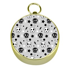 Skull Pattern Gold Compasses