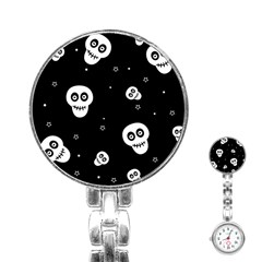 Skull Pattern Stainless Steel Nurses Watch