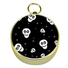 Skull Pattern Gold Compasses