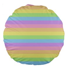 Cute Pastel Rainbow Stripes Large 18  Premium Round Cushions by BangZart