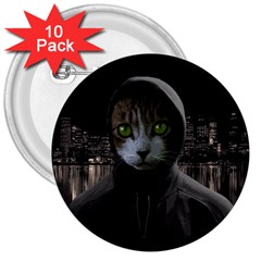 Gangsta Cat 3  Buttons (10 Pack)  by Valentinaart