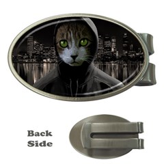 Gangsta Cat Money Clips (oval)  by Valentinaart