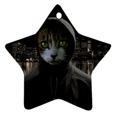 Gangsta Cat Star Ornament (two Sides) by Valentinaart