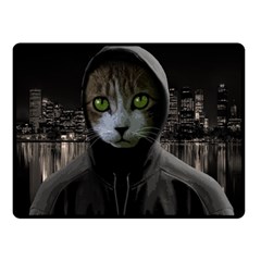 Gangsta Cat Fleece Blanket (small) by Valentinaart