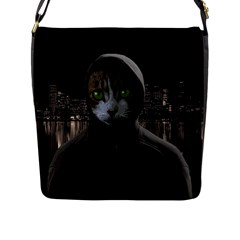 Gangsta Cat Flap Messenger Bag (l)  by Valentinaart