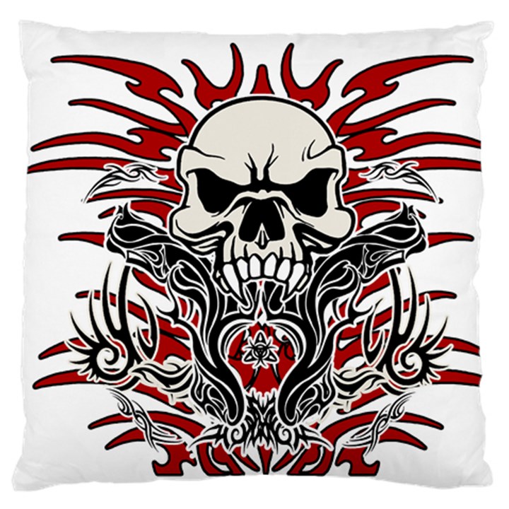 Skull tribal Large Cushion Case (One Side)