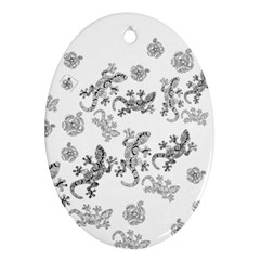 Ornate Lizards Oval Ornament (two Sides) by Valentinaart