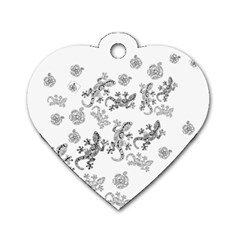 Ornate Lizards Dog Tag Heart (one Side) by Valentinaart