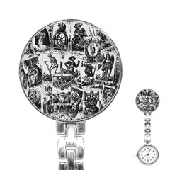 Tarot Cards Pattern Stainless Steel Nurses Watch by Valentinaart