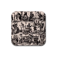 Tarot cards pattern Rubber Coaster (Square) 